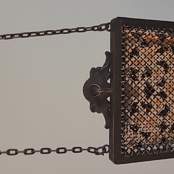 ANTIQUE / VINTAGE CIRCA 20’S-30’S ART DECO METAL MESH ENAMEL CHAIN PURSE - Picture 11 of 11